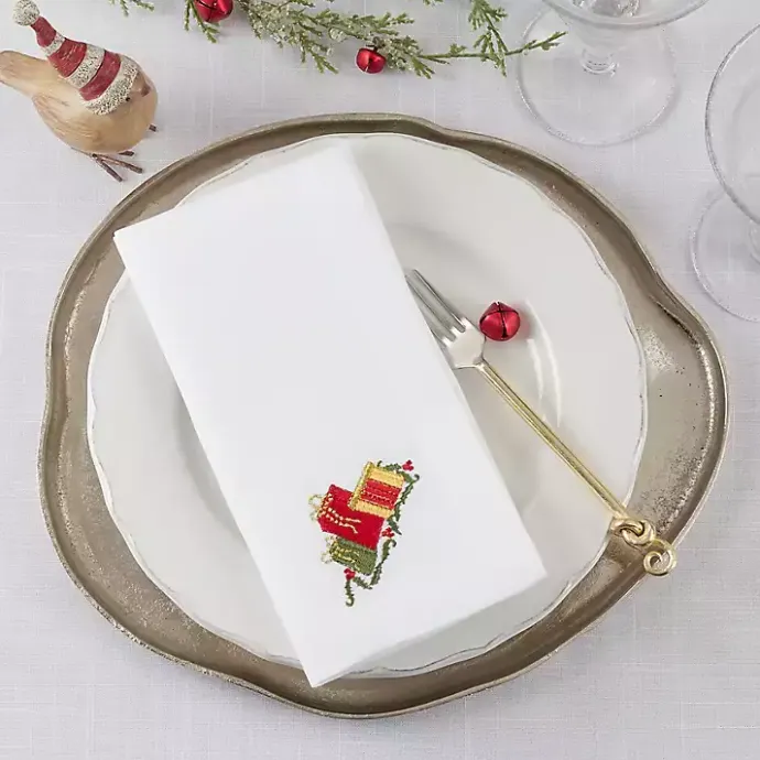 Outlet Kirklands Home Christmas Gifts Embroidered 4-pc. Napkin Set