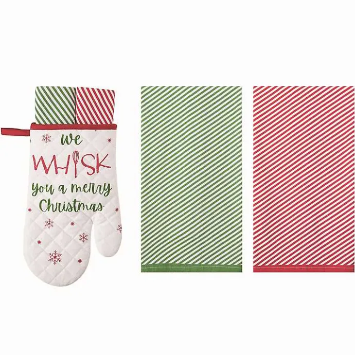 Kirklands Home Christmas 3-pc. Oven Mitt and Kitchen Towel Set
