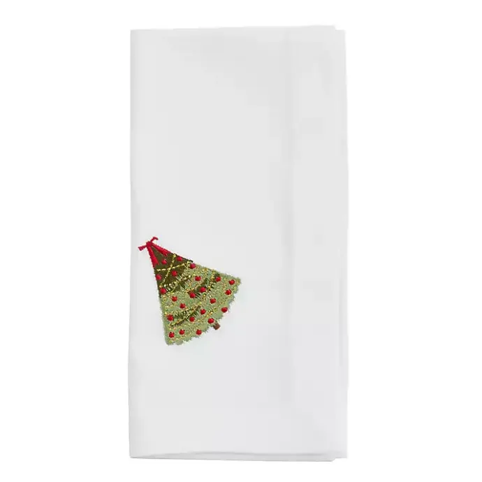Hot Kirklands Home Christmas Tree Embroidered 4-pc. Napkin Set