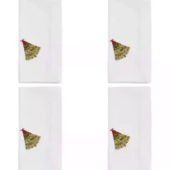 Hot Kirklands Home Christmas Tree Embroidered 4-pc. Napkin Set