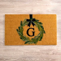 Hot Kirklands Home Christmas Wreath Monogram G Doormat