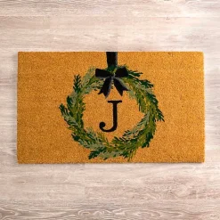 Online Kirklands Home Christmas Wreath Monogram J Doormat