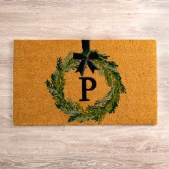 Kirklands Home Christmas Wreath Monogram P Doormat