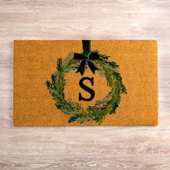 Sale Kirklands Home Christmas Wreath Monogram S Doormat
