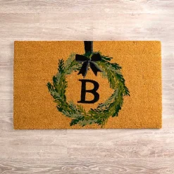 New Kirklands Home Christmas Wreath Monogram B Doormat