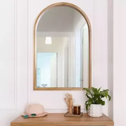 Kirklands Home Ciarra Natural Wood Arch Wall Mirror