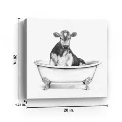 Clearance Kirklands Home Clawfoot Cow Canvas Art Print, 20x20 in.