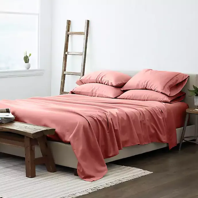 Clearance Kirklands Home Clay Solid 6-pc. King Sheet Set Orange