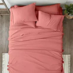 Hot Kirklands Home Clay Solid 6-pc. Twin Sheet Set Orange