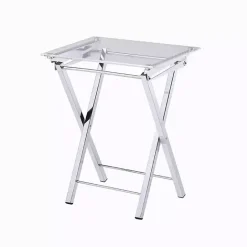 Kirklands Home Acrylic Folding TV Tray Tables, Set of 2 Clear