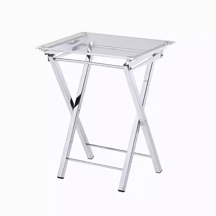 Kirklands Home Acrylic Folding TV Tray Tables, Set of 2 Clear