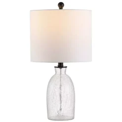 New Kirklands Home Clear Crackle Glass Table Lamp White