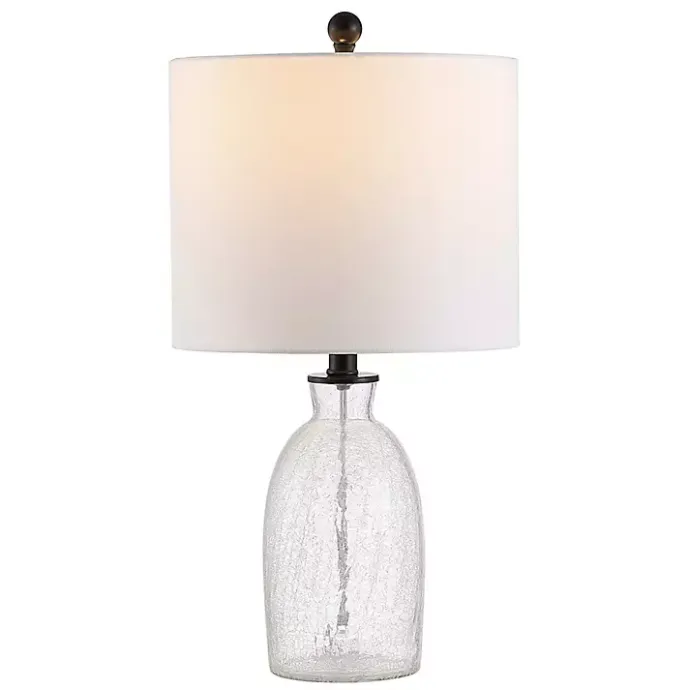 New Kirklands Home Clear Crackle Glass Table Lamp White