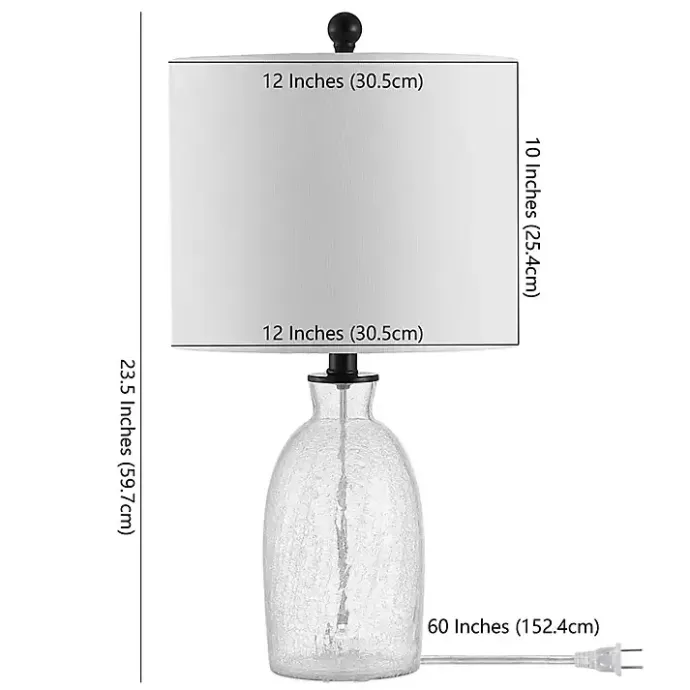 New Kirklands Home Clear Crackle Glass Table Lamp White
