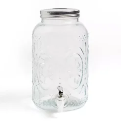 Discount Kirklands Home Embossed Glass 1 Gallon Drink Dispenser Clear