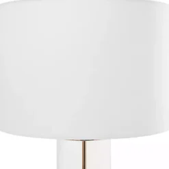 Sale Kirklands Home Clear Glass and Gold Stem Table Lamp White