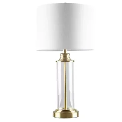 Clearance Kirklands Home Clear Glass Base Gold Table Lamps, Set of 2 White
