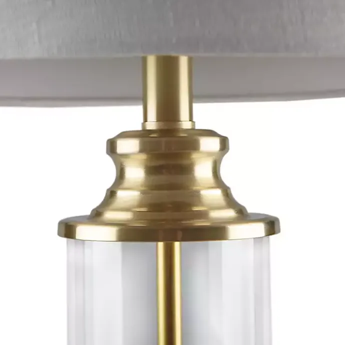Clearance Kirklands Home Clear Glass Base Gold Table Lamps, Set of 2 White