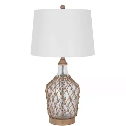Online Kirklands Home Clear Glass Coastal Netting Table Lamps, Set of 2 White