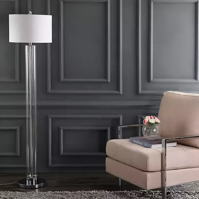 Sale Kirklands Home Clear Glass Demi Floor Lamp Ivory