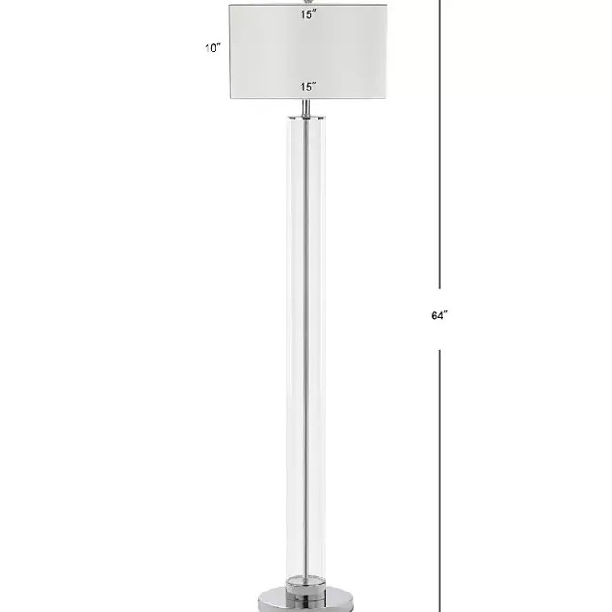 Sale Kirklands Home Clear Glass Demi Floor Lamp Ivory