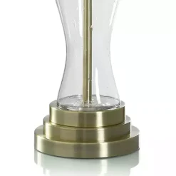 New Kirklands Home Clear Seeded Glass and Brass Table Lamp