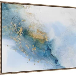 New Kirklands Home Cloud Land Framed Canvas Art Print Blue