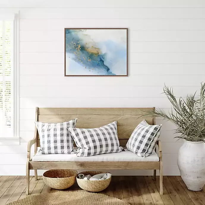 New Kirklands Home Cloud Land Framed Canvas Art Print Blue