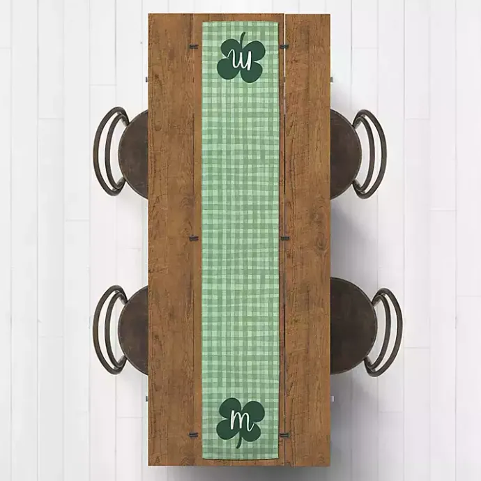 Online Kirklands Home Clover Personalized Monogram Table Runner, 90 in. Green