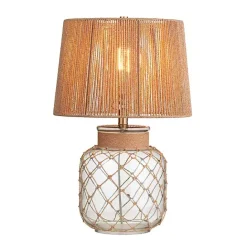 Best Kirklands Home Coastal Clear Glass and Rope Table Lamp Tan