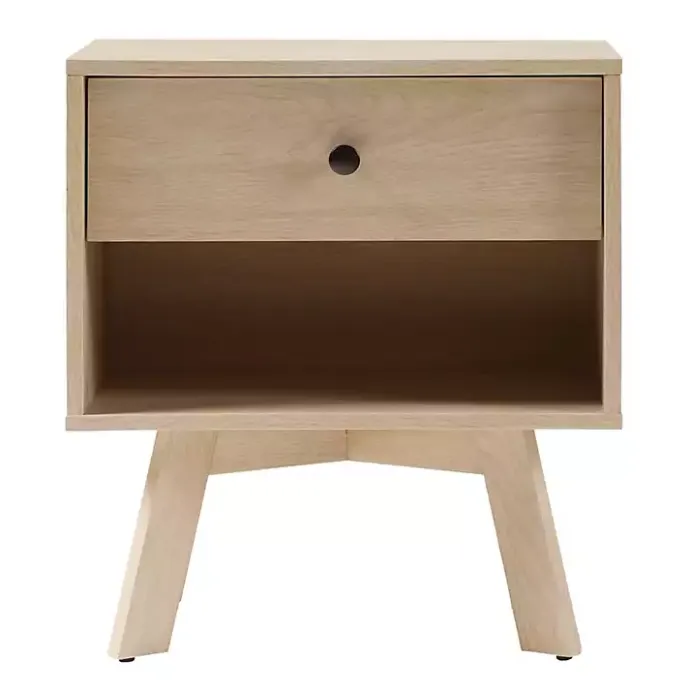 Online Kirklands Home Coastal Oak Wood Mid-century Modern Nightsd Tan