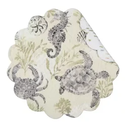 Discount Kirklands Home Coastal Quilted Round Placemats, Set of 6