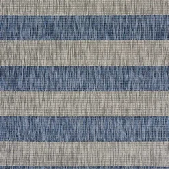 New Kirklands Home Coastal Stripes Outdoor Area Rug, 7x9