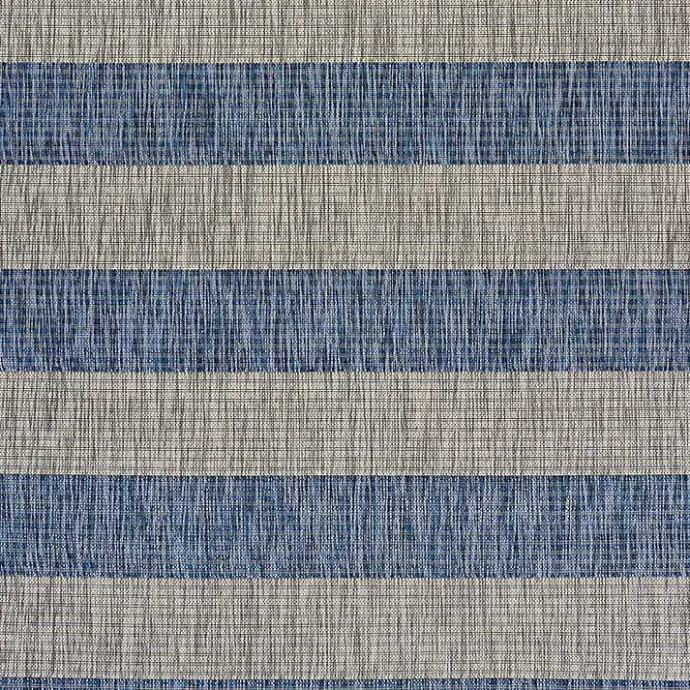 New Kirklands Home Coastal Stripes Outdoor Area Rug, 7x9
