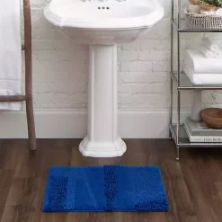 Clearance Kirklands Home Cobalt Asymmetrical Cotton Bath Mat Blue