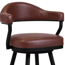 Best Kirklands Home Coffee Faux Leather Justin Swivel Counter Stool Brown