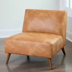 Sale Kirklands Home Cognac Faux Leather Accent Chair Tan