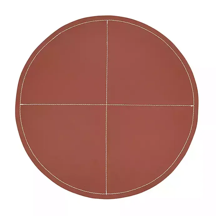Outlet Kirklands Home Cognac Faux Leather Placemats, Set of 4 Brown