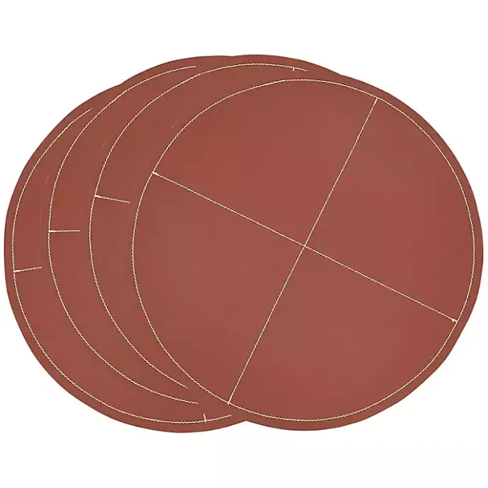 Outlet Kirklands Home Cognac Faux Leather Placemats, Set of 4 Brown