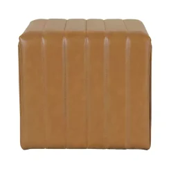 Kirklands Home Cognac Leather Arch Ottoman Brown