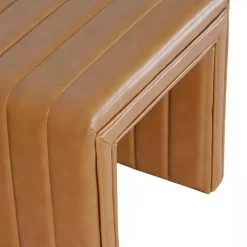 Kirklands Home Cognac Leather Arch Ottoman Brown