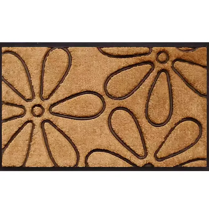 Discount Kirklands Home Coir and Rubber Flowers Doormat