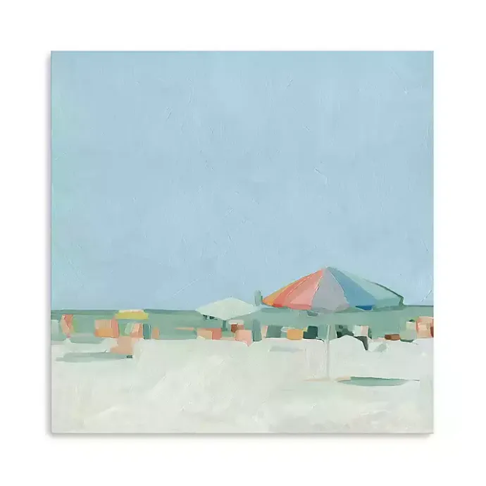New Kirklands Home Colorful Beach Summer Pallete Canvas Art Print Blue