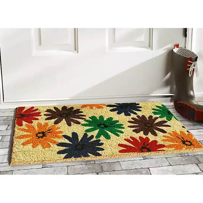 New Kirklands Home Colorful Daisies Doormat Multi