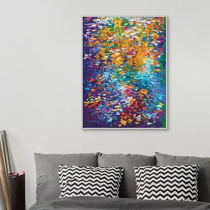 Sale Kirklands Home Colorful Dance of Leaves Framed Canvas Art Print
