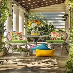 Hot Kirklands Home Colorful Floral Outdoor Seat Cushions, Set of 2 Multi