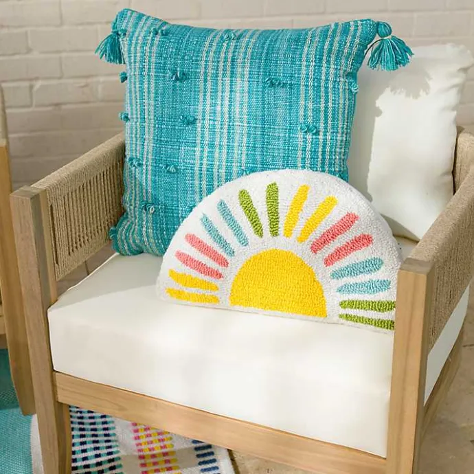 Hot Kirklands Home Colorful Half-Sun Shaped Outdoor Pillow