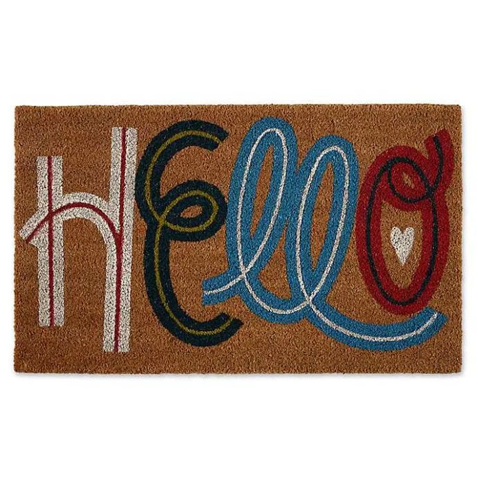 Online Kirklands Home Colorful Hello Coir Doormat