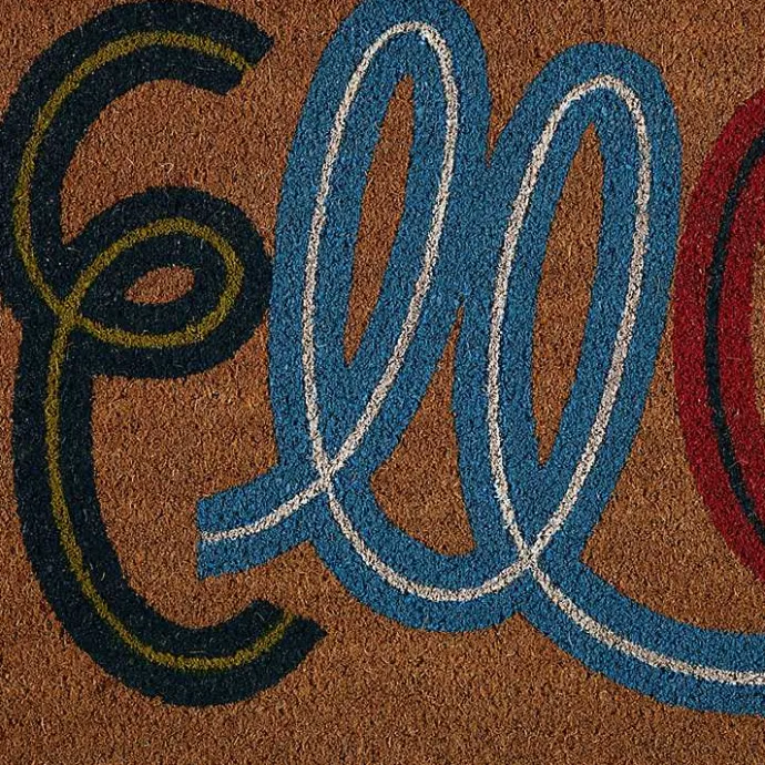 Online Kirklands Home Colorful Hello Coir Doormat