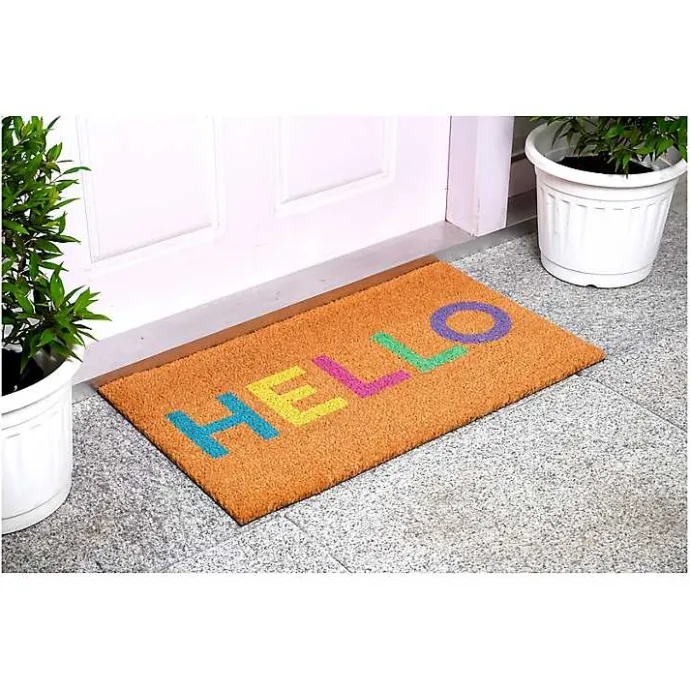 Outlet Kirklands Home Colorful Hello Doormat